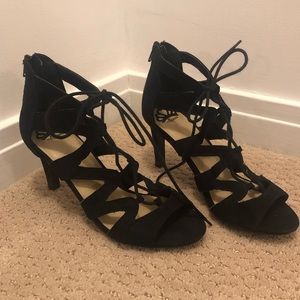 Black Lace Up Heals